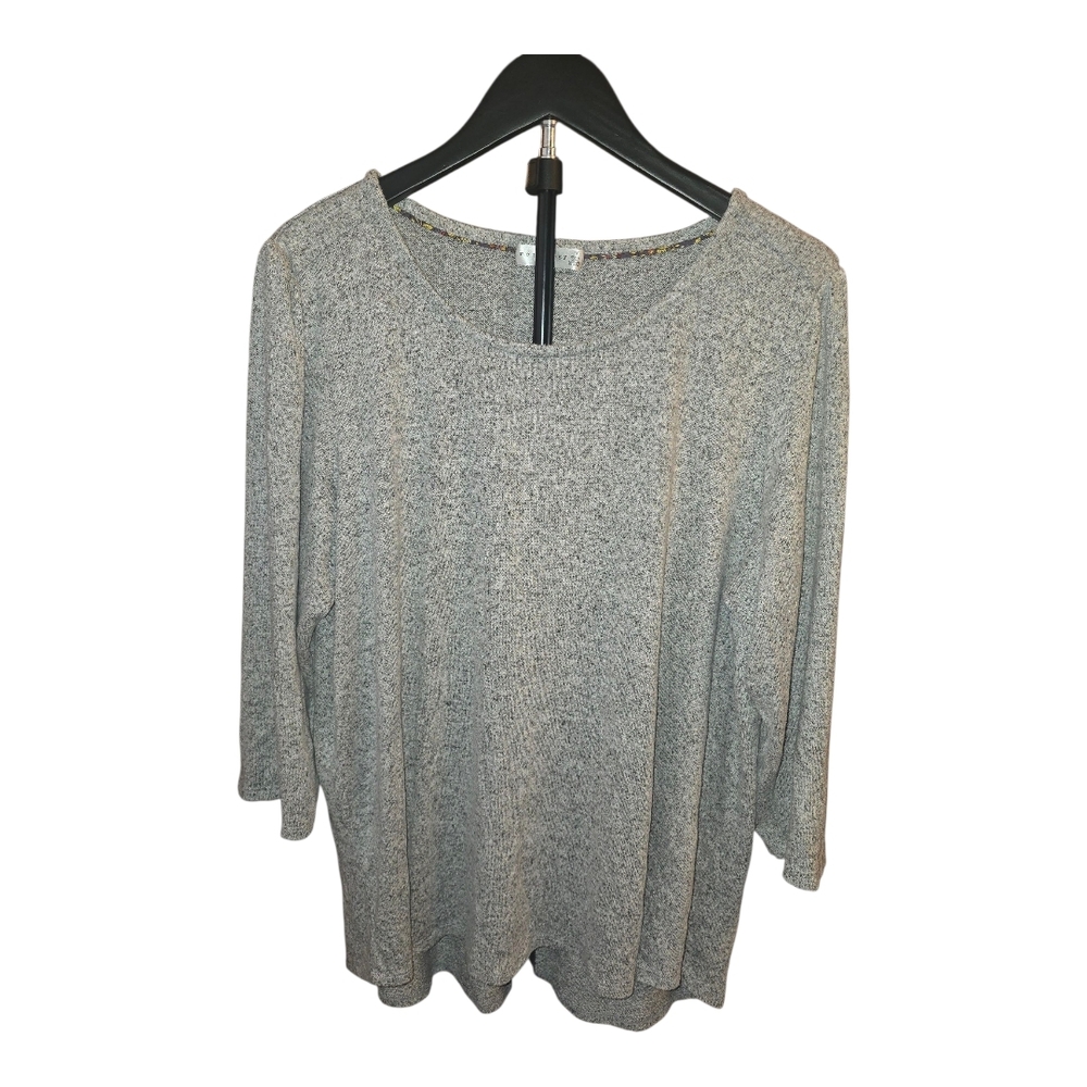 Elegant Gray Long Sleeve Women's Top